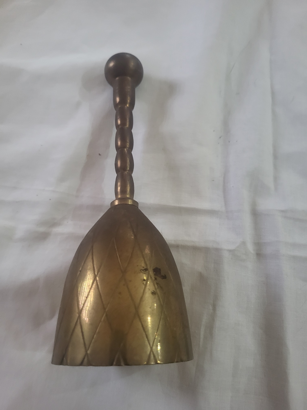 Vintage Brass Dinner Bell, Engraved Detail, Cocktail Hour, Home Decor